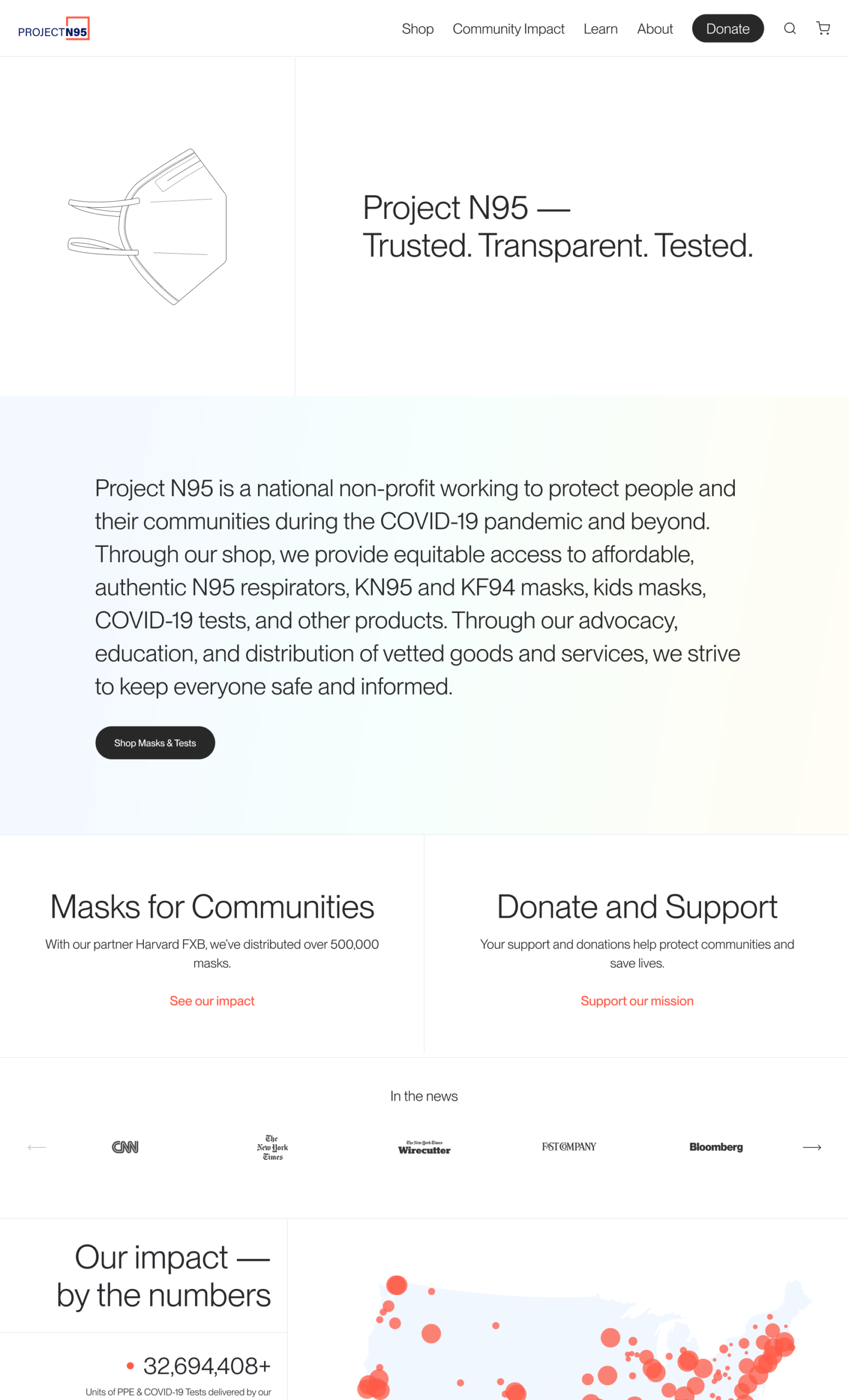 Project N95 – B2B landing